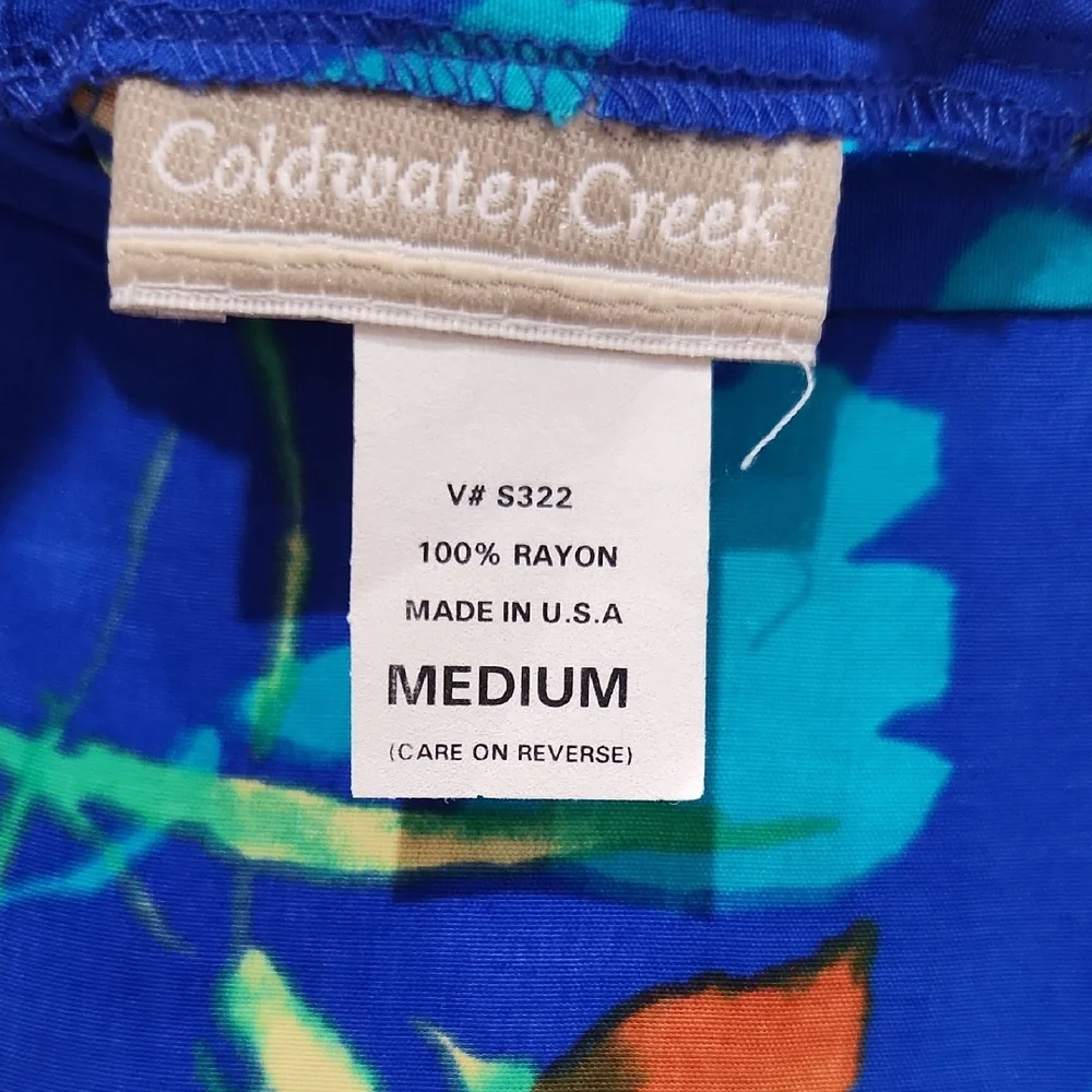 Coldwater Creek Vibrant Blue Floral Maxi Skirt